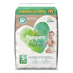 Pampers Protezione Pura, 76 Pannolini Ipoallergenici con 0% Profumo e lozioni, Taglia 5 11-25 Kg, Taglia 5 - Nuova versione