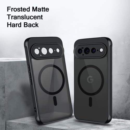 Image of TheGiftKart Hybrid Matte Frosted Translucent Back Cover Case for Google Pixel 11 Pro XL Compatible with MagSafe | ShockProof Design | Camera Protection Module | Hard Back Cover (PC & TPU, Frost Black)