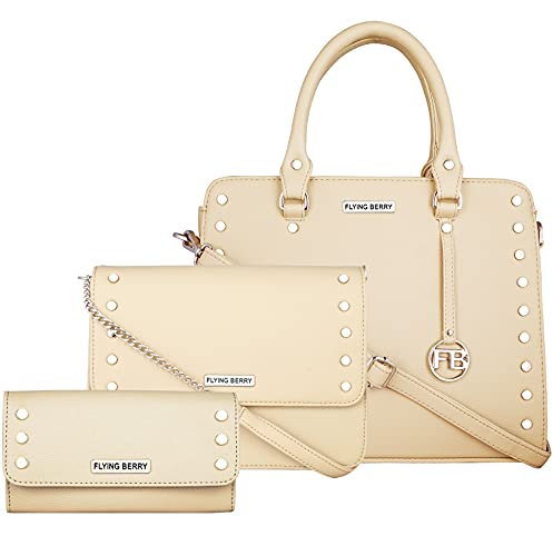 Image of FLYING BERRY Women Handbags Combo | Vegan Leather | Attractive Satchel Bags Purse | Sling Bags For Women With Long Strap And Clutch Wallet, Set of 3pcs