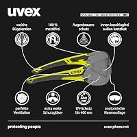 Uvex pheos nxt - Premium-Schutzbrille - innen beschlagfrei, außen extrem kratzfest & chemikalienbeständig - anthrazit/lime, getönt - one size – Ansicht 2
