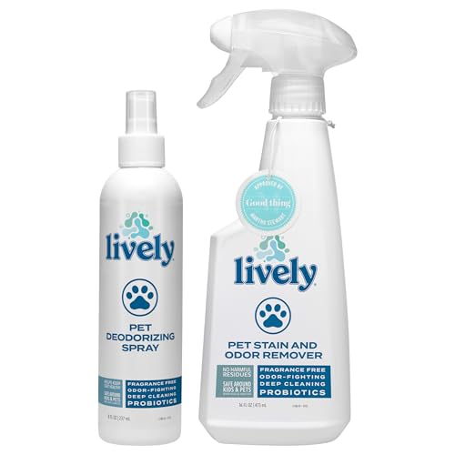 Lively Pet Odor & Stain Control Bundle – Deodorizing Spray and Stain & Odor Remover