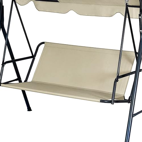 NSdawali Swing Seat Replacement Cover for Outdoor Patio Swing 3 Seater 600D Upgraded Thicken Oxford Waterproof Fabric Porch Swing Chair Cushion Covers (Beige 58.3x19.5x19.5 inches)