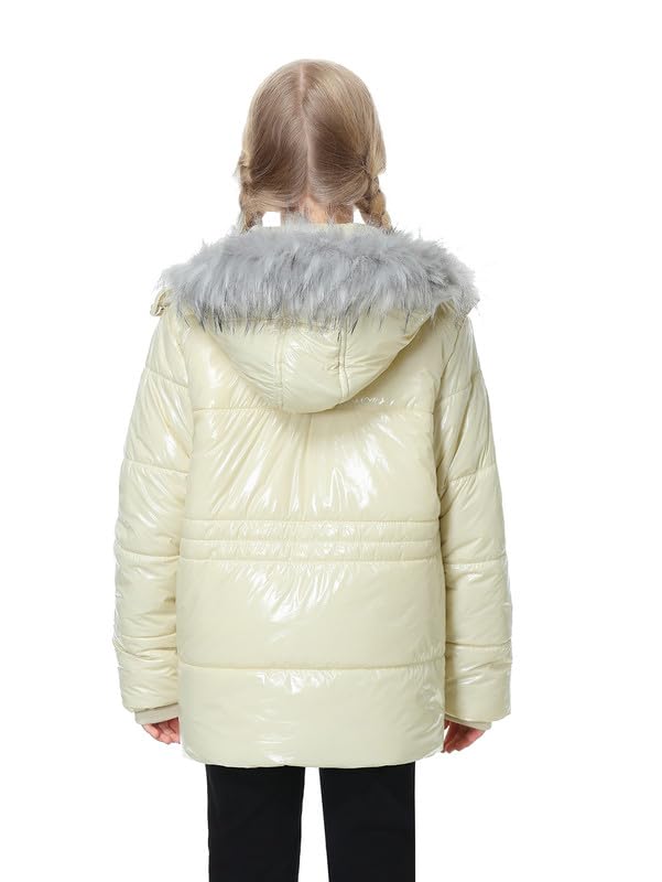 Girls Winter Coat Fleece Lined Jacket with Detachable Hood Warm Parka Comfy Puffer Outwear2