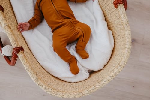 Image of Copper Pearl Zip-Up Footie Baby Pajamas - Soft Newborn Onesies for Boys & Girls, Tag-Free with Two-Way Zipper Baby Sleepers for Newborn - 24 Months, Camel