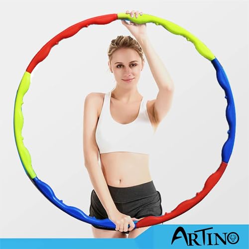 Image of Artino Hula Hoop, Exercise Ring for Fitness with 30 inch Diameter for Boys, Girls, Kids and Adults (Multicolor), Hoola Hoop, Adjustable Design, use for Lose Weight, Fat Burning Healthy Model Sports