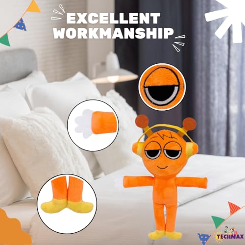 Image of Customized Text Standing Orange Sprunki Plush Toys