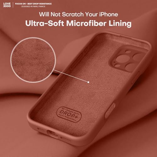 Image of LOVE 3000 Designed for iPhone 16 Pro Max Case, Premium Silicone with [Soft Anti-Scratch Microfiber Lining] Shockproof Protective Phone Case for Men Women Girls 6.9 inch, Caramel