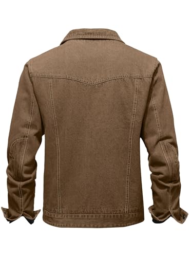 Men's Denim Jacket with Flannel Lined Jean Jackets for Winter Vintage Cowboy Cut Snap Closure Classic Heavy Duty2