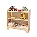 MAMI | Scaffale Montessoriano in Legno per Bambini | Camera da Letto Bimbi | Porta Oggetti Giocattoli Peluche Libri | Libreria per Bambini | 3 Ripiani | Modello Carezza