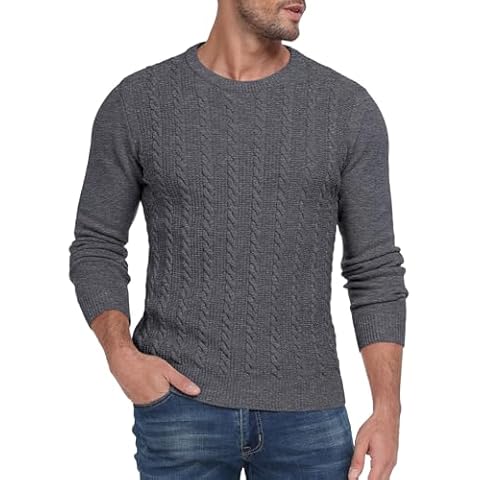 Hisir Men's Cable Knit Jumper for Winter Cover