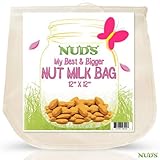2 Large Nut Milk Bags - 12x12 & 10x12 Inches Reusable Strainer - 12