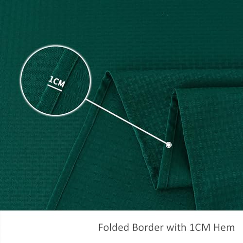 Image of maxmill Rectangle Christmas Tablecloth Weaved Texture Waterproof Spillproof Wrinkle Free Table Cloth, Kitchen Dining Room Decoration, Holiday Party, Banquet Event Dinner, 52 x 70 Inch, Hunter Green