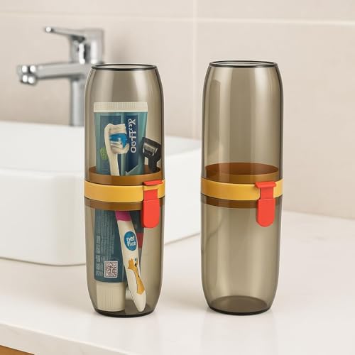 Image of STEFFAN Toothbrush Holders for Bathroom - Durable and Sturdy Brush Holder, Multipurpose Brush Holder for Bathroom Wall - Perfect for Home Use (2 Pcs Round Toothbrush Holder)