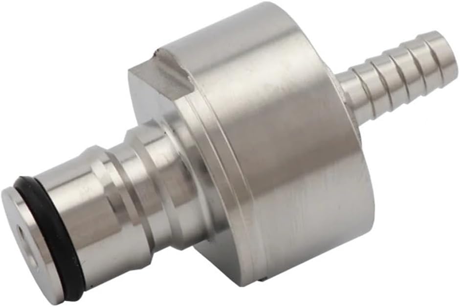 Stainless Steel Carbonation Cap Ball Lock - 5/16'' Barb for Homebrew Soda and Beer Brewing - Compatible with PET Bottles 1pcs(Cap With Liuqid)