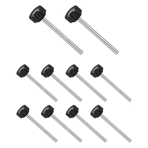 CoCud Knurled Thumb Screws, M4 Thread 50mm Thread Length 16mm Round Head, Plastic Knobs Clamping Screws - (Applications: for Sawing Machines), 10-Pieces