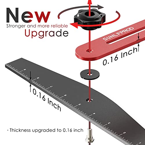 Stair Tread Template Tool - Solid Stair Tread Gauge, Stair Tools for Stair Measuring Tool Stair Gauge Jig Stair Template Stair Step Tool Shelf Template Projects (Red-Gray)