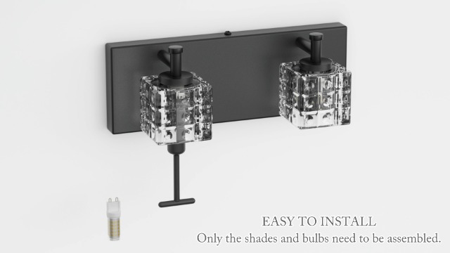 Image of Ralbay Black Vanity Light 3 Lights Modern Crystal Matte Black Bathroom Light Fixtures Modern Crystal Bathroom Vanity Light Fixtures