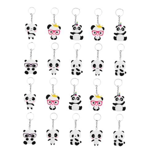 Hemobllo 20 piezas Llavero Panda Decoración Colgante Mochila Llaveros Ligeros y Creativos para Llaves y Bolsos