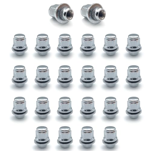 Image of M12x1.5 Lug Nuts Set of 24pcs Hex 13 /16 inch (21mm) Chrome OEM Factory Style Mag Seat Lug Nuts Compatible with Lexus Factory Wheels