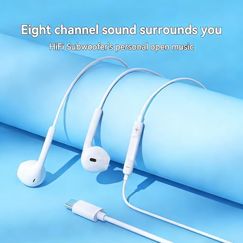 Image of 2 Packs USB C Headphones for iPhone 17 /16 /15 Pro Max Plus Type C Earphones with Microphone & Remote Noise Cancelling Earbuds for iPhone 17 /16 /15 Pro, iPad, Galaxy S23 /S22 /S21 /S20 /Ultra Note 10 /20