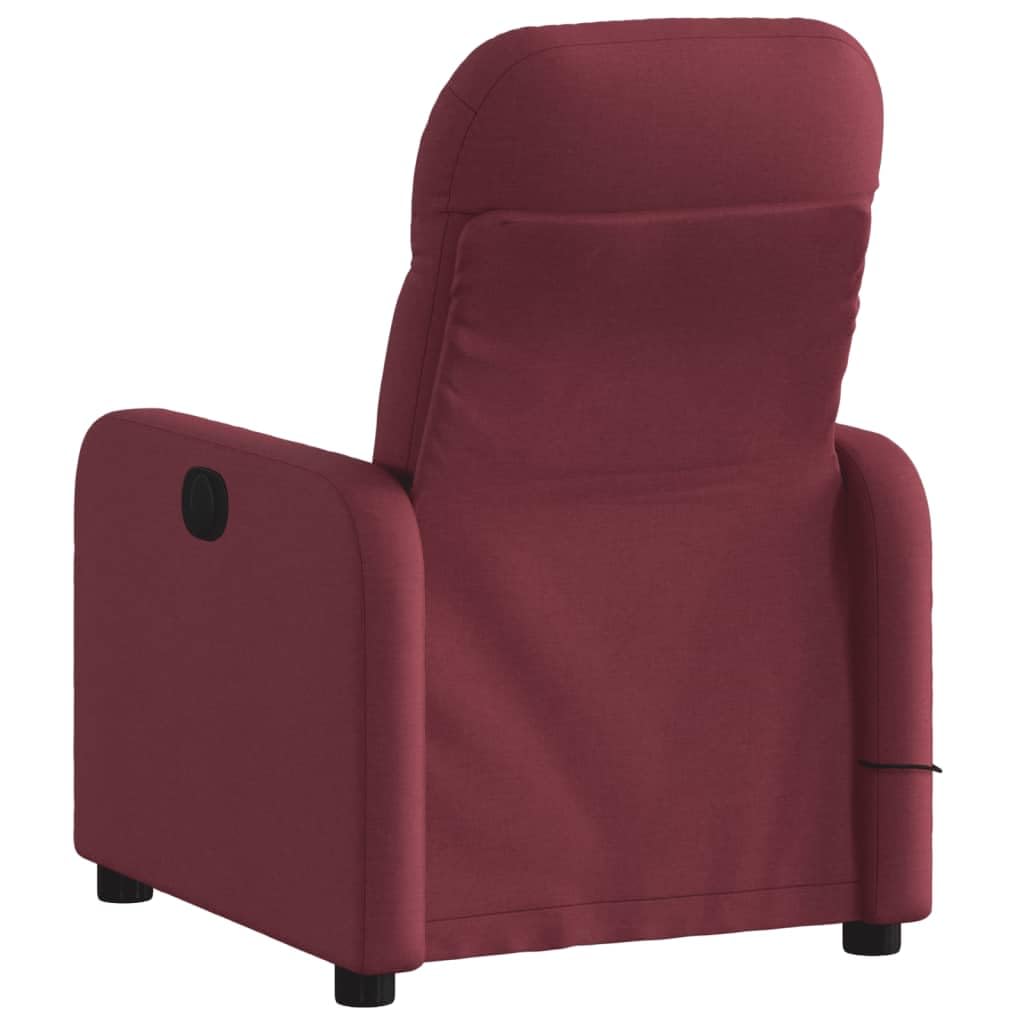 Poltrona Massaggiante Reclinabile Elettrica Rosso Vino Tessuto,Poltrona Relax,Poltrona Massaggiante,Poltrona Camera da Letto/Ufficio-3206789