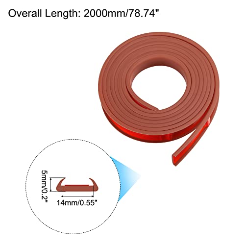 Image of uxcell U Shape Furniture Edge Banding, 2M Self Adhesive Flexible Edging Trim, 5x14mm TPE Edge Guards for Cabinets Furniture Repair Restoration, Brown