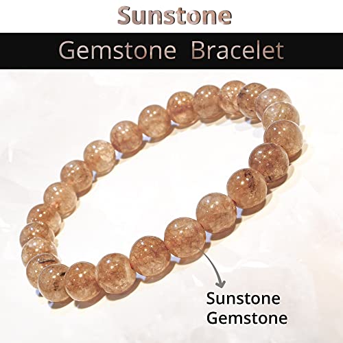 Image of ANAYA AGATE Healing Crystal Bracelet for Women and Men - 8mm Round Beaded Bracelet for Men and Women - Unisex Stretchy Gemstone Bracelet for Healing and Protection