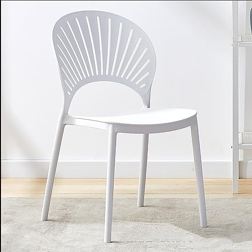 Juego de 4 sillas de comedor apilables de plástico de grado comercial para eventos, oficina, boda, fiesta, sillas resistentes sin brazos con capacidad de 330 libras, asiento portátil para interiores,