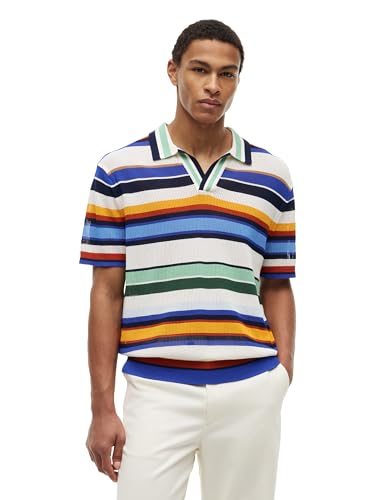 Image of Tommy Hilfiger Men's Lightweight Cotton Striped Short Sleeve Knit Polo