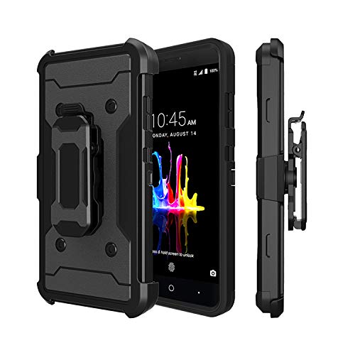 KAWOO Belt Clip Case for ZTE Z Max Pro 2 Z982, Holster Compatible for ZTE Blade Z Max Case, Heavy Duty Defender [Holster] [Kick Stand] for ZTE Sequoia/ZTE Blade ZMax (Z982)