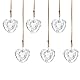 6 Stück hängende Kristalle Herz Ornament Kristall Glas Prismen hängende Ornamente für Fenster Zuhause Auto (transparent)