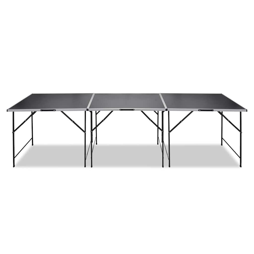 3 tavolini da tappezzeria, pieghevoli, mobili, con piano in MDF e gambe in ferro, salvaspazio, per giardino, balcone, officina, feste, campeggio, home office, fiere, seminari, sala da pranzo