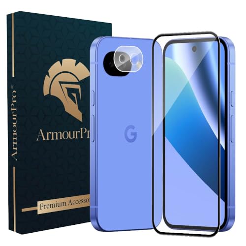 Image of ArmourPro Tempered Glass and Clear Camera Lens Protector for Google Pixel 10A, Edge to Edge Screen Guard, Anti-Bubble, Scratch Resistant, Anti-Fingerprint, Installation Kit | Clear