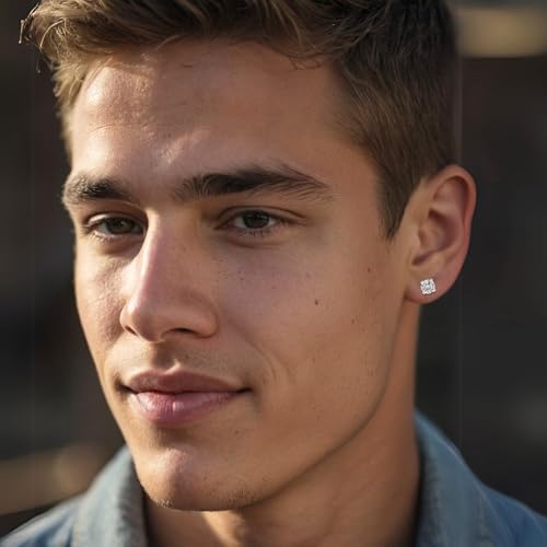 LOVE&LOVE Moissanite Stud Earrings for Women Men, 1CT&2CT D color VVS1｜18K White Gold Plated Silver, Sparkly Hypoallergenic Gift, Birthday Anniversary Graduation3