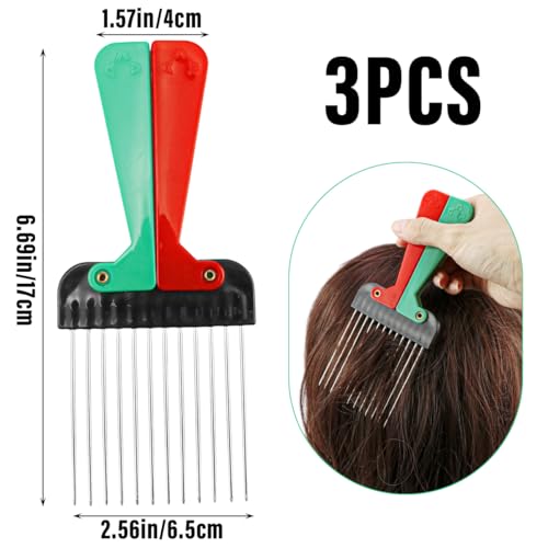 Set 3 Peines plegables de metal para cabello y barba miniatura 2