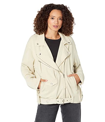 Veste Rebel Rebel en maille vanille crème confection haut de gamme coupe moto