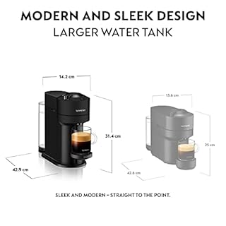 Nespresso Vertuo Next Automatic Pod coffee machine for Americano, Decaf, Espresso by Krups in Matt Black