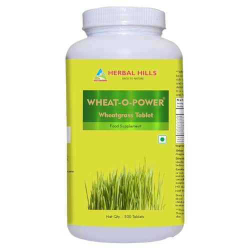 Image of Herbal Hills Wheatgrass Tablets | 500 Tablets | | Natural Antioxidant & Immunity Booster | Supplement | For Energy, Detox & Alkaline Balance | With Pure Wheatgrass Powder 500 Tablets Pack of 5