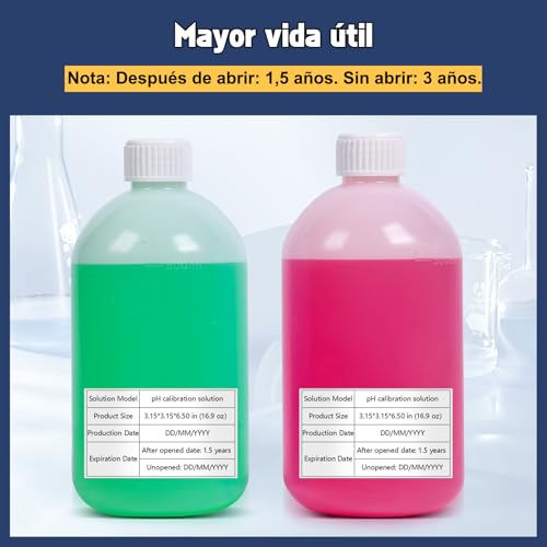 Miniatura 5 de Solución De Calibración De Ph, Solución De Calibración De Tampón De Ph 4,00 Y 7,00, 500 Ml Paquetes De Calibración De Ph Para Todos Los Medidor De Ph, Kit De Solución Tampón De Calibración De Ph