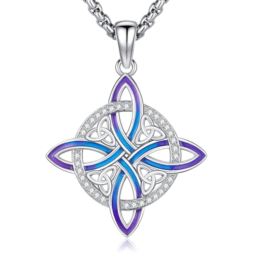 Pentagram/Celtic Knot/Witches Knot/Santa Muerte/Triple Moon Goddess/Baphomet/Hecate Necklace Sterling Silver Magic Wiccan Amulet Pagan Jewelry for Women Men