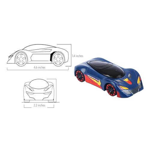 Image of SKOODLE Marvel Pull-Back Hyper Car for Kids - Captain Marvel Edition, Marvel Inspired Toy Cars with Sturdy and Long-Lasting Construction, Enhances Motor Skills and Fun Vehicle Toy for Gifting - Blue