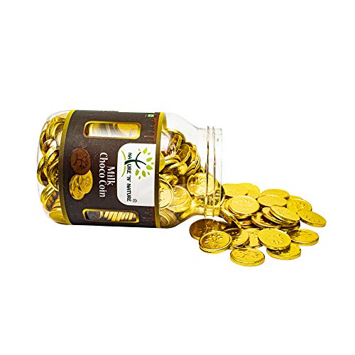 NATURE 'N' NATURE Gold Coin Milk Chocolates, 720 GMS Pet Jar Gift Pack, 300pcs, Coin Chocolate Gifts for Holi, Rakhi, Diwali, Anniversary, Birthday, Christmas, Celebration, Valentines