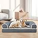 LHTJHP Large Dog Bed,Tough Dog Bed,Sofa Dog Bed for Large Dogs,Indestructible Dog Beds Chew Proof,Foam Large Dog Bed W/Removable Washable Pillow Cover, Waterproof Dog Couch Bed With Anti-Slip Bottom,D