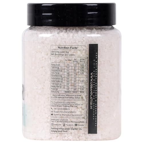 Urban Platter Kosher Salt, 300g / 10.8oz [All Natural & Coarse], White