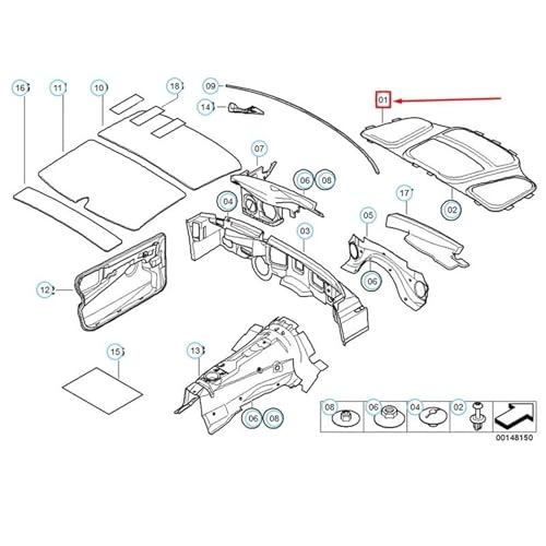Tapis isolant capot BMW E60 E61 51487148208 insonorisant moteur - 7