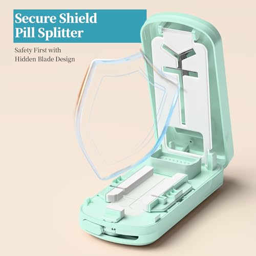 Image of Daviky Pill Cutter Splitter for Small & Tiny Pills, Dual Safety Blades | Adjustable Centering Slot, Precise 1 /2 1 /3 1 /4 Tablet Cutter, Built-in Storage, Portable & Senior-Friendly