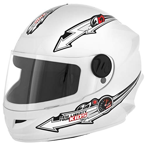 Pro Tork Capacete Moto Liberty Four Kids, Branco, Tam. 54