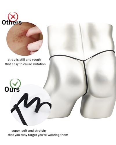 ZONBAILON Men's Thong Underwear G String Adjustable Bulge Pouch Seamless Sexy Swimwear Panties 1 or 3 Pack4