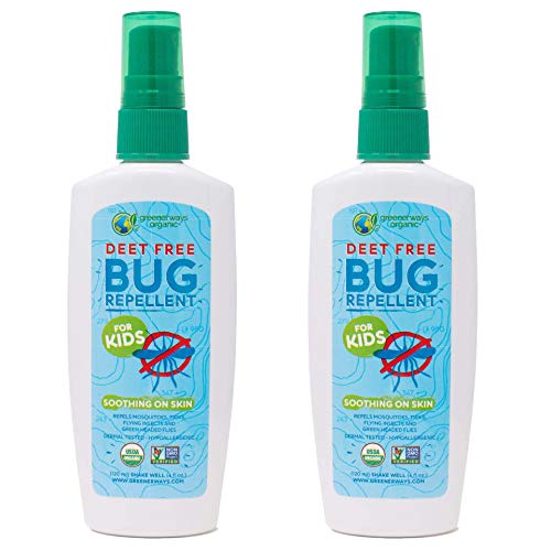 Greenerways Organic Bug Spray for Kids, Kid Friendly Natural Insect Repellent, USDA Organic