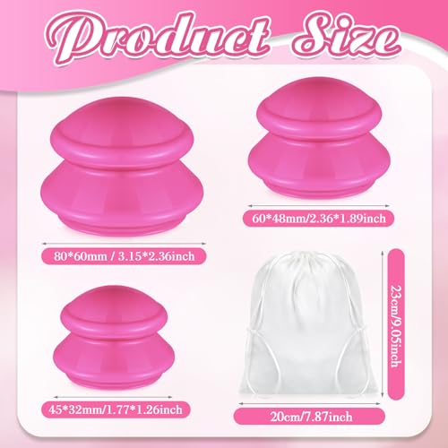 TrelaCo 6 Pieces Cupping Therapy Set Silicone Cupping Treatment 3 Sizes Massage Cup Cupping Set for Cellulite Joint Pain Muscle Pain